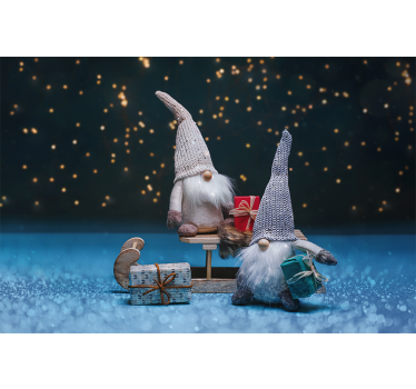 Tapisserie noel célébration de gnomes festifs - TenStickers