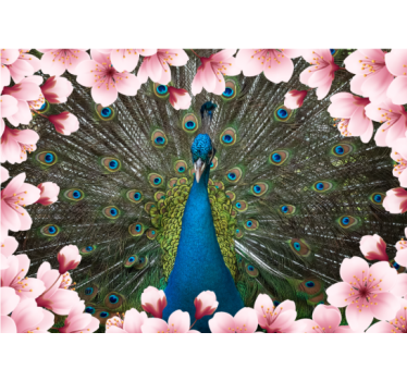 Tapisserie animaux majestueux spectacle de paons - TenStickers