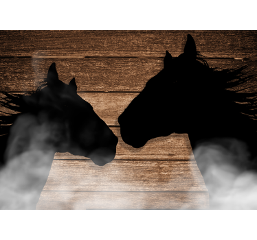 Tapisserie animaux rencontre avec une silhouette de cheval - TenStickers