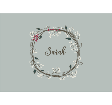 Tapisserie chambre enfant cercle de noms floraux - TenStickers