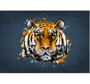Tapisserie autres animaux portrait de tigre majestueux - TenStickers