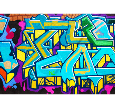 Tapisserie graffiti expression urbaine vibrante - TenStickers