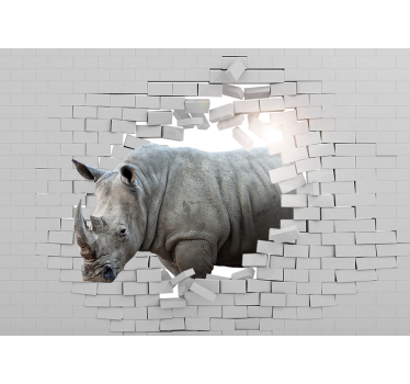 Tapisserie animaux rhinocéros perçant - TenStickers