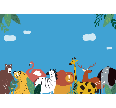 Tapisserie animaux parade animaux colorés - TenStickers