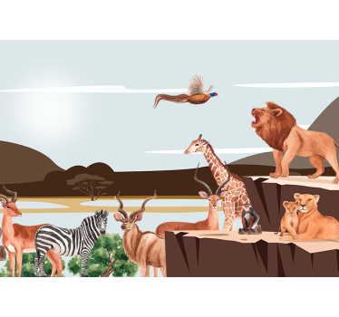 Tapisserie animaux rassemblement de faune majestueux - TenStickers