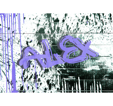 Tapisserie graffiti étiquette urbaine personnalisable - TenStickers