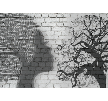 Tapisserie art silhouette de femme - TenStickers