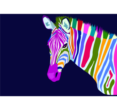 Tapisserie animaux zèbre multicolore - TenStickers