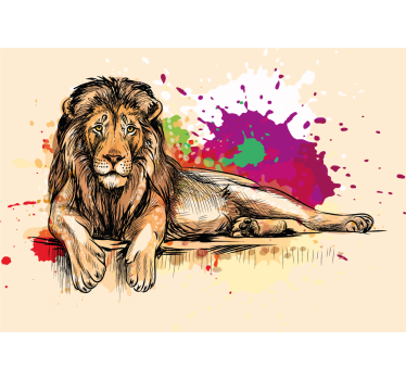Tapisserie lion image de lion majestueux - TenStickers