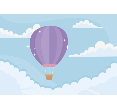 Tapisserie chambre enfant ballons à air chaud ludiques - TenStickers