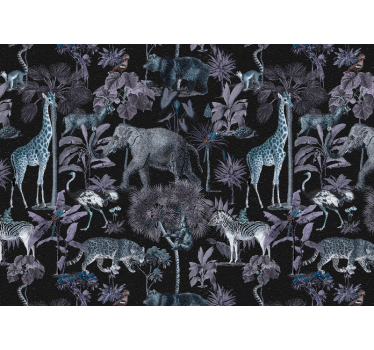 Tapisserie animaux paysage de safari sauvage - TenStickers