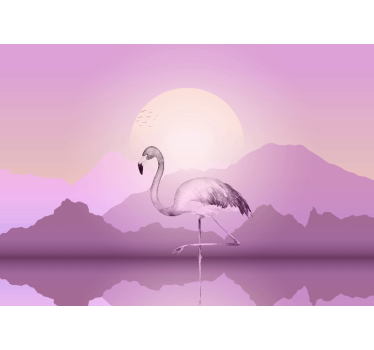 Tapisserie animaux silhouette de flamant Élégant - TenStickers