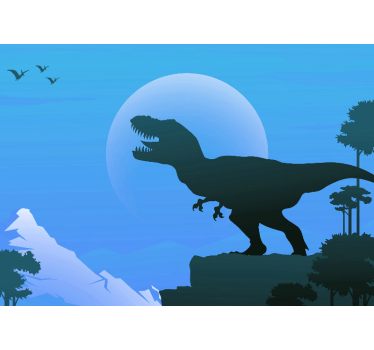 Tapisserie animaux silhouette tyrannosaurus rex - TenStickers
