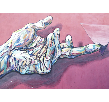 Tapisserie art geste abstrait de la main - TenStickers
