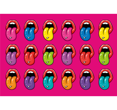 Tapisserie graffiti expressions de langues colorées - TenStickers