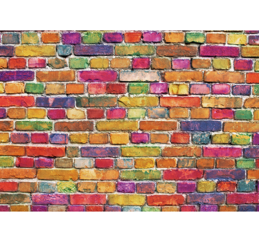 Tapisserie graffiti motif briques colorées - TenStickers