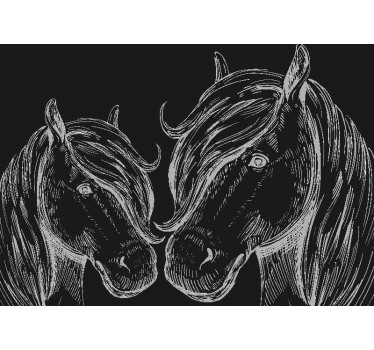 Tapisserie animaux portraits de chevaux élégants - TenStickers