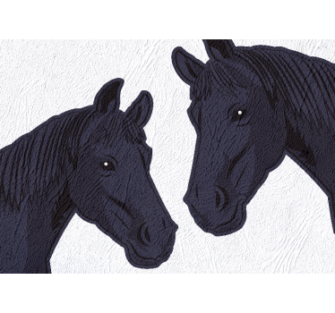 Tapisserie animaux profil de chevaux élégants - TenStickers