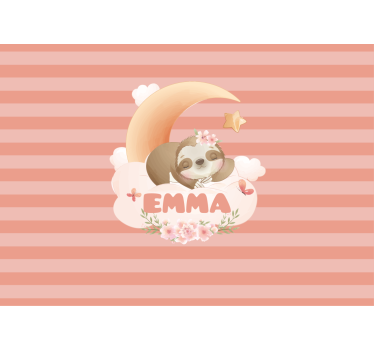 Tapisserie chambre enfant paresseux avec lune - TenStickers