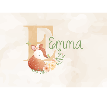 Tapisserie chambre enfant design renard personnalisé - TenStickers