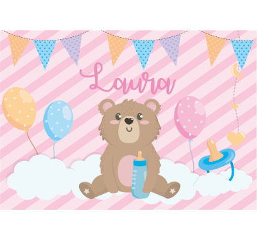 Tapisserie chambre enfant illustration ours mignon - TenStickers