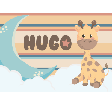 Tapisserie chambre enfant illustration de girafe adorable - TenStickers