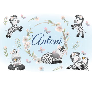 Tapisserie animaux design de jeu zèbre - TenStickers