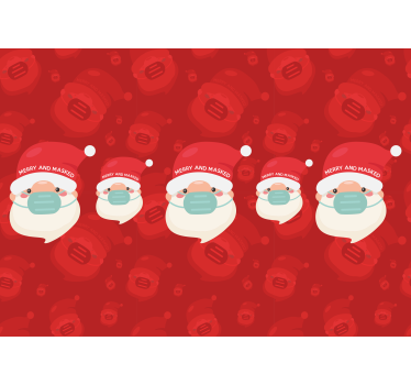 Tapisserie noel père noël avec masque - TenStickers
