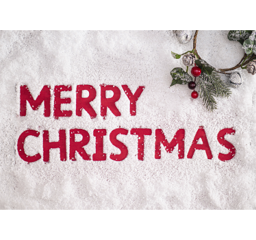 Tapisserie noel salutations festives enneigées - TenStickers
