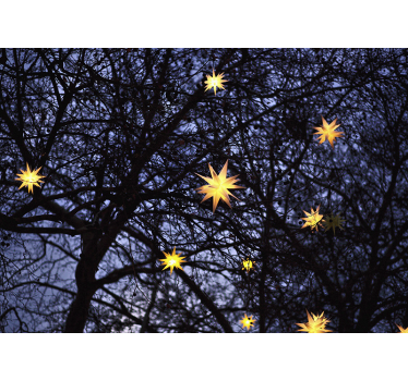 Tapisserie noel nuit étoilée dorée - TenStickers