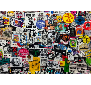 Tapisserie graffiti collage d'autocollants colorés - TenStickers