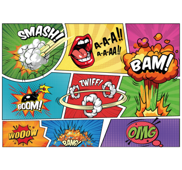 Tapisserie graffiti action de bande dessinée - TenStickers