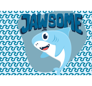 Tapisserie chambre enfant personnage de requin mâchoire - TenStickers