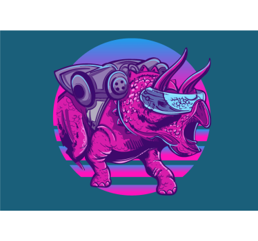Tapisserie animaux tricératops futuriste - TenStickers