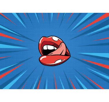Tapisserie graffiti bouche vivante pop - TenStickers