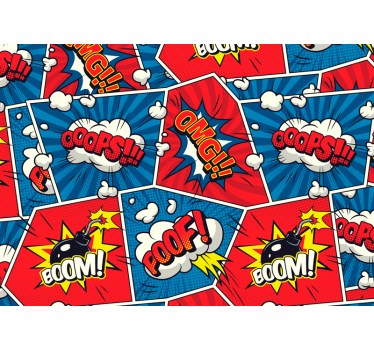 Tapisserie graffiti bulles de dialogue comic - TenStickers