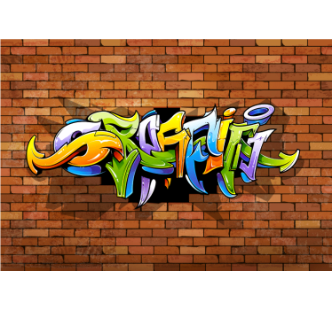 Tapisserie graffiti lettrage urbain coloré - TenStickers