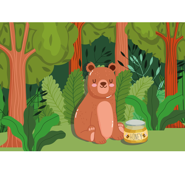 Tapisserie chambre enfant illustration ours adorable - TenStickers