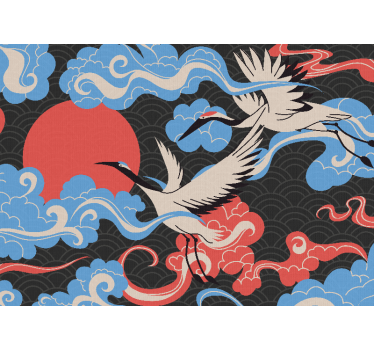 Tapisserie animaux grues en vol - TenStickers