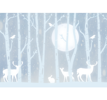 Tapisserie chambre enfant cerf et lune - TenStickers