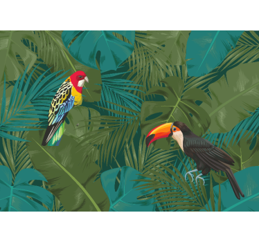 Tapisserie animaux perroquets tropicaux - TenStickers