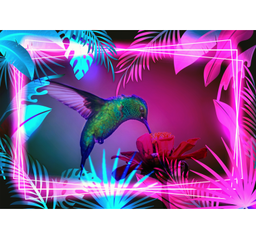 Tapisserie animaux colibri et floral - TenStickers