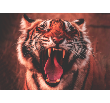 Tapisserie autres animaux rugissement du tigre majestueux - TenStickers