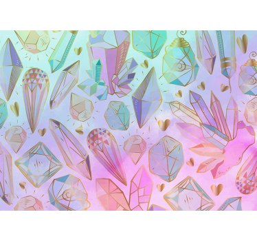 Tapisserie art design de gemmes géométriques - TenStickers