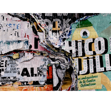 Tapisserie graffiti collage de rue urbaine - TenStickers