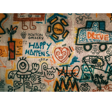 Tapisserie graffiti art de rue coloré - TenStickers