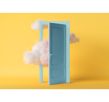 Photo murale art classique porte ouverte avec nuage - TenStickers