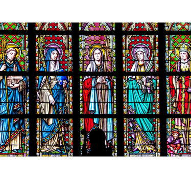 Papier peint panoramique vitrail de l'église du Sablon - TenStickers