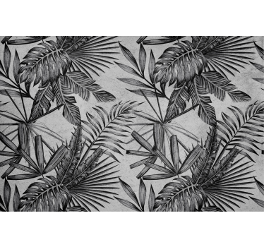 Tapisserie murale salle de bain effet béton motif tropical - TenStickers