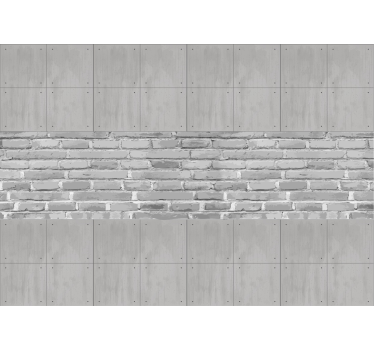 Tapisserie murale salle de bain effet panneaux de béton - TenStickers